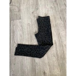 Loft Gray/Black Leopard Print Jean Leggings Size Small